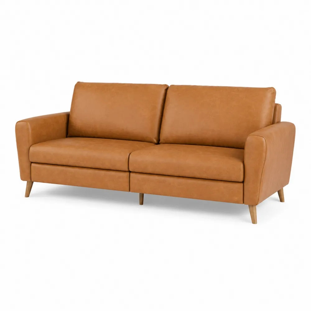 3-Sitzer Sofa Braun PU-Leder