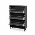 Schuhregal Schwarz Holzfaserplatte 4 Ebenen 80x30x128cm
