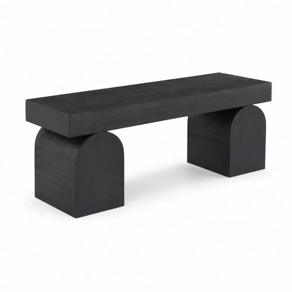 Massive Holzbank Schwarz 120x40x45 cm