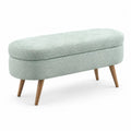 Sitzbank oval Stoff Massivholz 110 cm